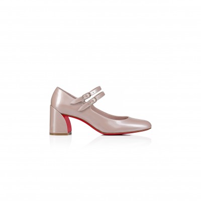 CHRISTIAN LOUBOUTIN MISS JANE 55 MM MARY JANES-PEARLESCENT PATENT CALF LEATHER-VINTAGE ROSE-WOMEN 12503469002